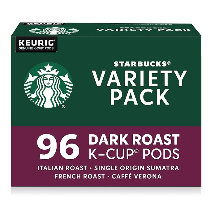 Starbucks K-Cup Coffee Pods Dark Roast Hot or Iced Coffee Variety Pack 96 Keurig Pods