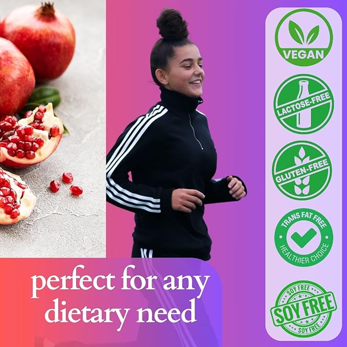 DrinkFit Fruit Smoothie | Real Fruit Puree Low Sugar Gluten:Free &amp Non:GMO Pomegranate Smoothie Mix : Makes 32 Smoothies 64 Fl Oz with Dispensing Pump (Pomegranate)