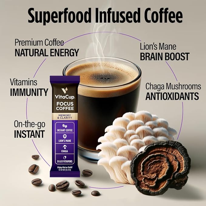 VitaCup Instant Focus Coffee 24ct &amp Focus Ground Coffee 10oz