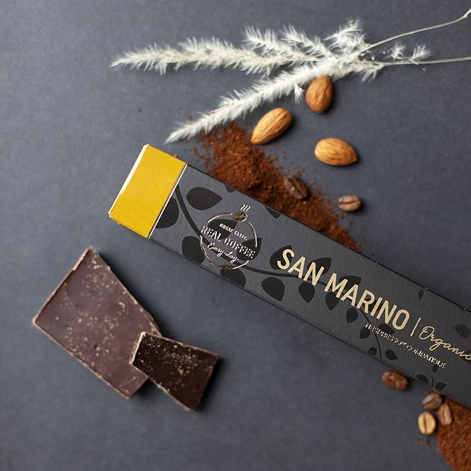 ‘San Marino’ Organic Italian Lungo for Nespresso | 100 Organic Aluminum Capsules | Eco-Friendly Medium Roast | 100% Nespresso Compatible Pods | Fairtrade