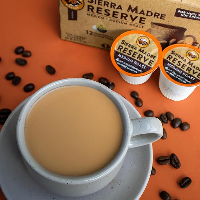 La Monarca Bakery Sierra Madre Reserve Coffee Pods – Medium Roast Full Flavor Authentic Mexican Coffee – 24 Individual Cups
