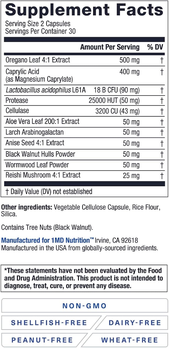 1MD Nutrition BalanceMD Vaginal Probiotics | Oregano &amp Caprylic Acid with Lactobacillus &amp Digestive Enzymes | Promotes Intestinal Flora Balance | 120 Capsules