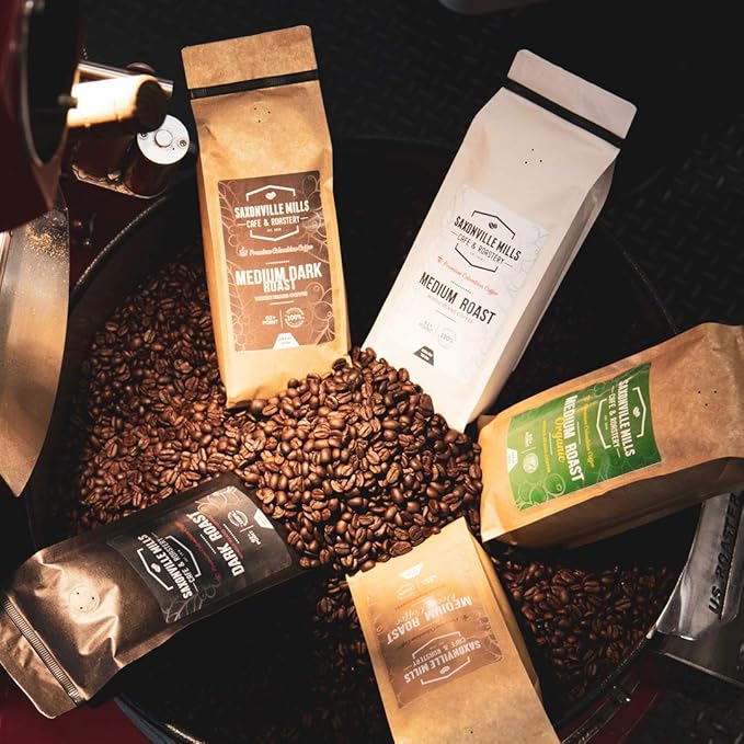 Medium Dark Coffee Roast Ground Coffee 100% Arabica Colombian Coffee Fresh Coffee Saxonville Mills Cafe (2 LB)