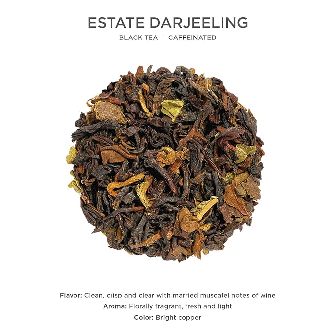 Tea Forte Estate Darjeeling Premium Caffeinated Black Tea Blend Event Box Bulk Pack 40 Count 10 per tray Individually Wrapped Handcrafted Pyramid Infusers