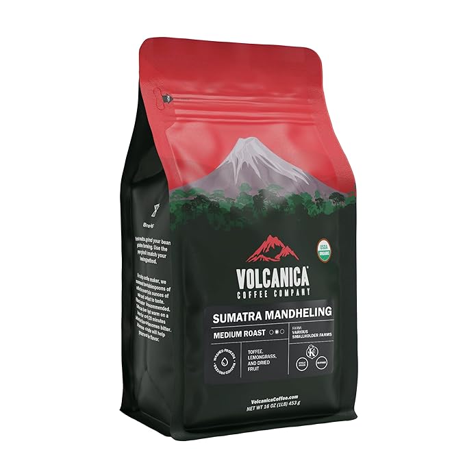 Sumatran Coffee Mandheling Ground USDA Organic Fair Trade Fresh Roasted 16-ounce