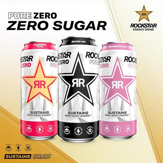 Rockstar Pure Zero Fruit Punch 16 Fl Oz Can