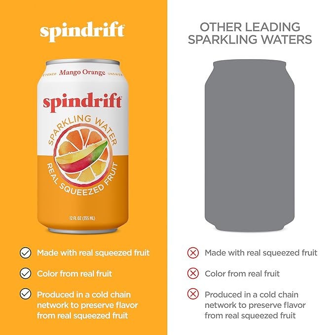 Spindrift Mango Orange Sparkling Water