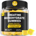 Creatine Monohydrate Gummies for Men &amp Women - with BCAA Collagen Peptides L-Taurine Vitamin B12 D3 Creatine Monohydrate 5000mg (5g) Per Serving Lemon Flavor Sugar Free 1 Pack