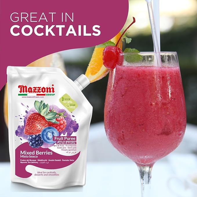 Mazzoni - Lime Juice &amp Mixed Berry Puree - 100% Natural