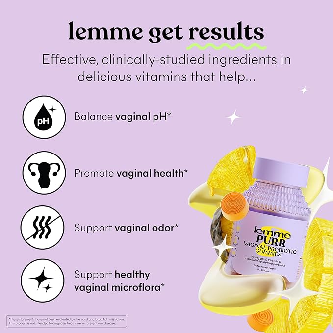 Lemme Sleep &amp Purr Bundle - Sleep Gummies a Drug-Free Nighttime Aid &amp Purr Vaginal Probiotic Gummies for Women - Gluten Free Gelatin Free Non-GMO - 60 Count Each