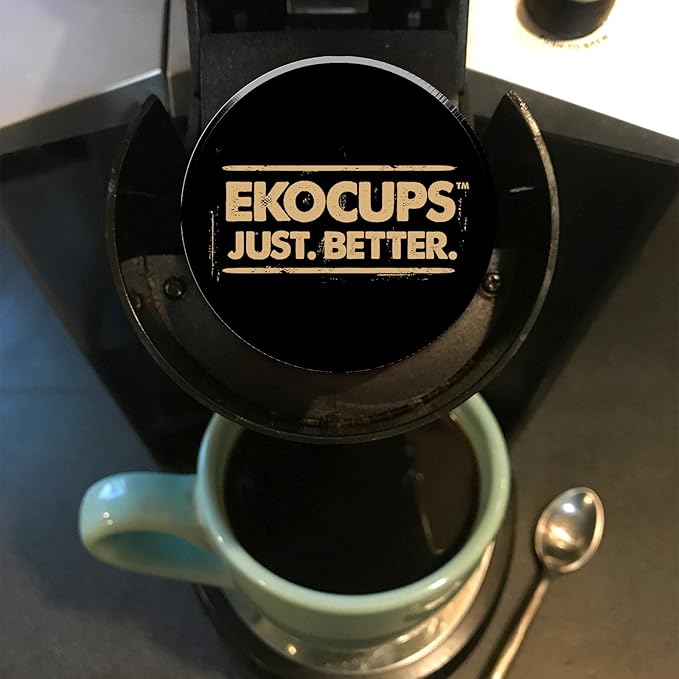 Ekocups Decaf Organic Breakfast Blend Coffee Pods - Swiss Water Process Light Roast Compostable Plant-Based &amp Freshness-Sealed - Keurig Compatible 20ct