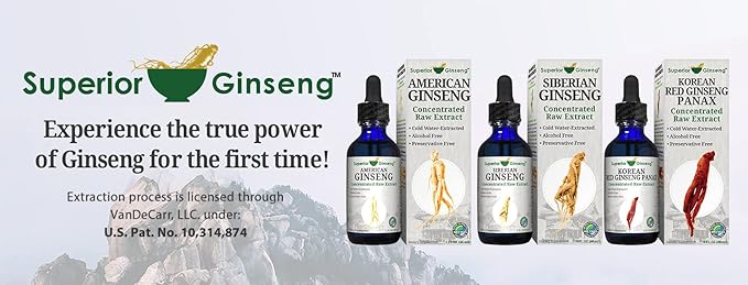 Siberian Ginseng Root Extract - Organic Ingredients &amp Alcohol Free - 2oz - Patented Cold Fulvic Mineral Water Extracted - Adaptogen - Immune Support for People &amp Pets