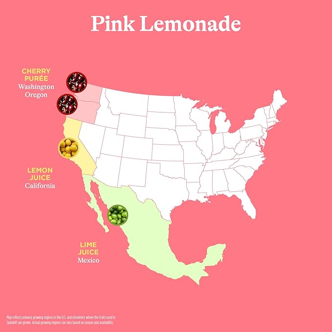 Spindrift Pink Lemonade Can 12 Ounce (Pack of 24)