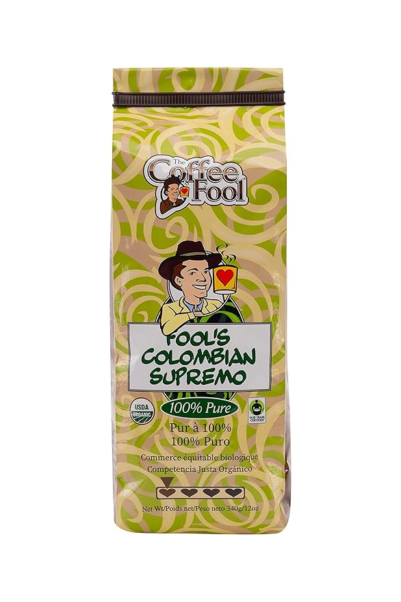 Coffee Fool's Organic Fair Trade Colombian Supremo (Drip Grind)