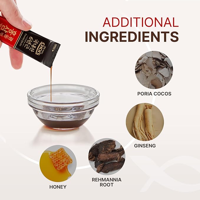KWANGDONG Premium Korean Red Ginseng Extract - 6-Year Grown High Ginsenoside Concentration for Immune Support Fatigue Relief and Energy Boost - 30 Convenient Daily Packs