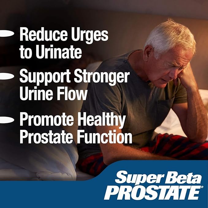 SUPER BETA PROSTATE Support Supplement for Men's Health - Reduce Bathroom Trips Promote Sleep Better Bladder Emptying &amp Healthy Prostate Beta Sitosterol - 60 Count (Pack of 2)