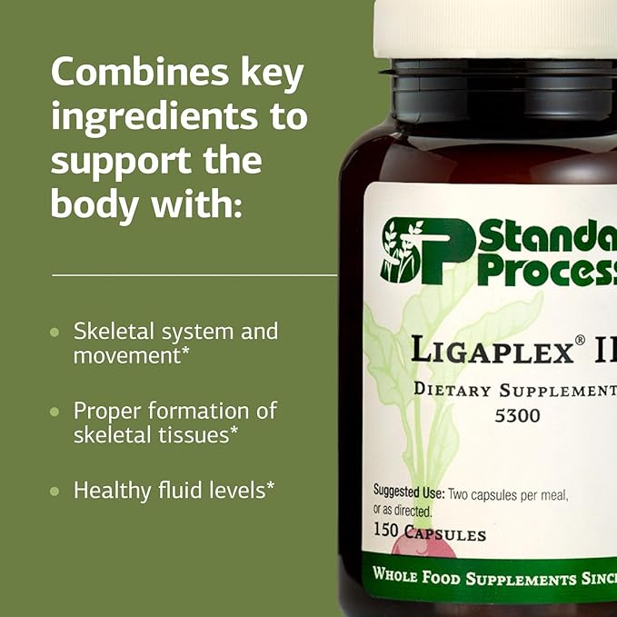 Standard Process Ligaplex II - Joint &amp Bone Support - Manganese Supplement with Vitamin B12 A &amp D - Skeletal System &amp Joint Support Supplement - 150 Capsules
