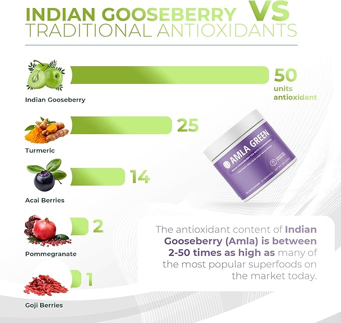 Amla Powder &amp Immunity Blend Superfood Supplement with Elderberry 20x Ultra Concentrated Amla Immune Support Made with Ginger Cinnamon Peppermint Indian Gooseberries Immunity 90 Servings