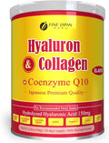 FINE JAPAN Premium Marine Collagen Powder with Hyaluronic Acid CoQ10 &amp Elastin - Non-GMO - 30 Servings (196g / 6.9oz)
