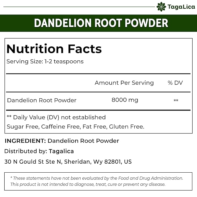 Premium 25 oz Dandelion Root Powder 100% Natural and Pure from Dandelion Root No Additives No Gluten No Sugar Vegan