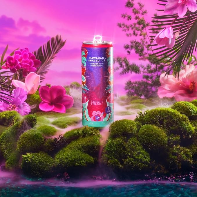 New Alani Energy Drinks Lime Slush Pink Slush Hawaian Shaved ice Variety Pack Sugar-Free Low-Calorie Energy Boost Drink 12 fl oz (Pack of 6) Repackaged By * Shadow Hunter*