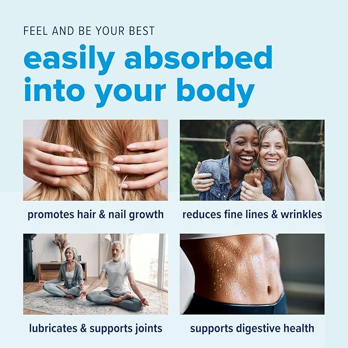Just Bjorn Marine Collagen Peptides Powder On-The-Go Stick Packs - Collagen Powder for Women &amp Men - Skin Hair Nail &amp Joint Support - Hyaluronic Acid Vitamin C Amino Acids - Unflavored (10