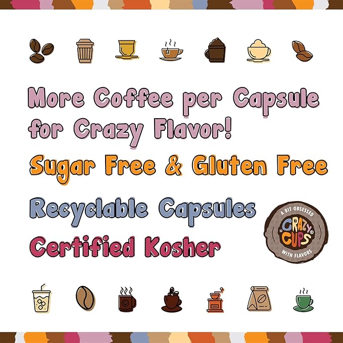 Crazy Cups Flavor Variety Pack Single Serve Coffee Pods - 30 Count &amp Chocolate Lovers Pods 24 Pack