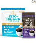 Vitacup Focus Mushroom Ground Coffee &amp Keto + Collagen Vanilla Coffee Creamer Bundle for Immune Support &amp Focus Cognitive Support 10oz ground coffee &amp 10 oz Creamer Powder Bag