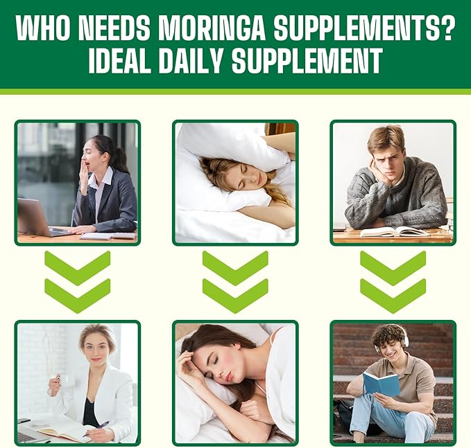 Moringa Powder Organic 2000MG 18 in 1 Moringa Oleifera Leaf Powder with Ashwagandha Rhodiola Turmeric Probiotics for Energy Mood* - Green Superfood - 60 Servings