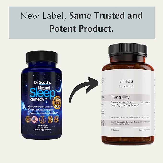 Dr. Scott's Natural Sleep Remedy Doctor-Formulated Natural Sleep Aid Melatonin for Adults Sleeping Aid for Deeper and Better Sleep Non-Habit Forming Sleeping Pills 60 Vegan Capsules