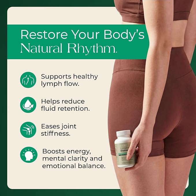 Lymphatic Drainage Supplement – Lymphatic Drainage Capsules with Dandelion Burdock Cleavers &amp Echinacea Supports Bloating Fluid Balance &amp Daily Lymphatic Wellness – 60 Capsules