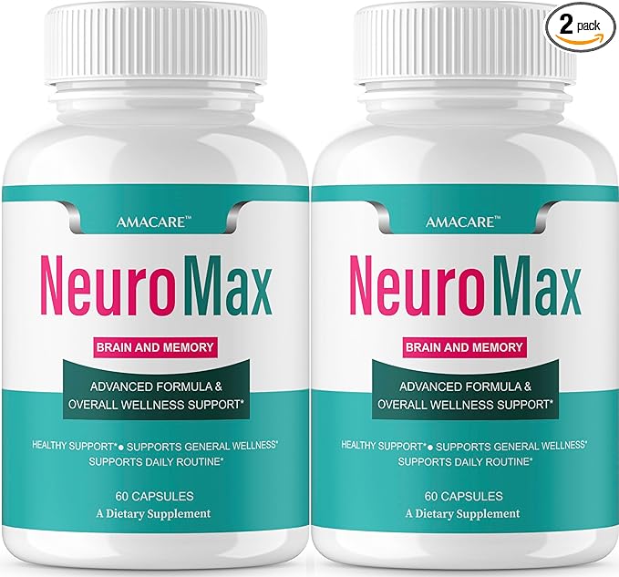 (2 Pack) Neuromax Capsules – Advanced NeuroMax Brain and Memory Male Neuro Max Supplement Formula Boost Brain Cognitive Support Performance Active Memory for Men and Women 120 Capsules for 2 Months