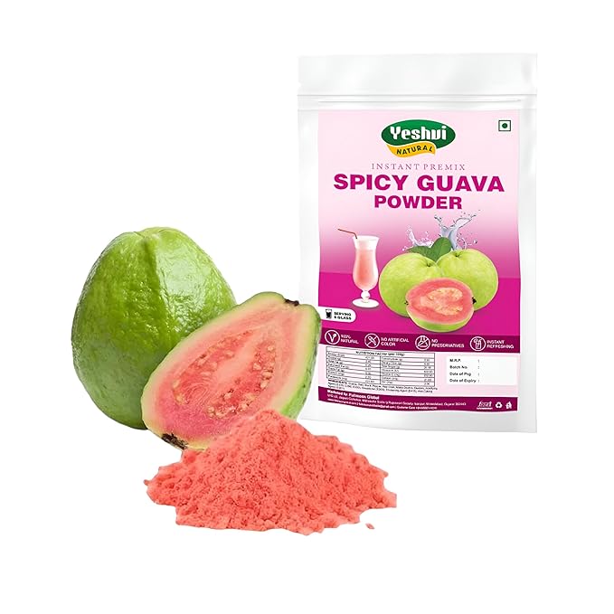 YESHVI NATURAL Lemon &amp Spicy Guava Instant Drink Powder Combo Pack 200gm (2 Packets of 100gm each)