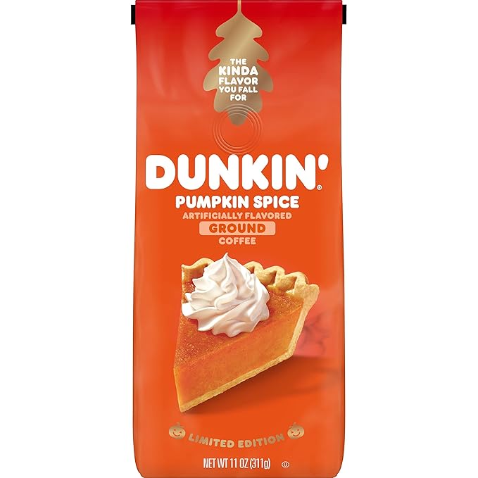 Dunkin' Pumpkin Spice Seasonal Flavor Ground Coffee Variety Pack 11 Ounce Bag (Pack of 3)