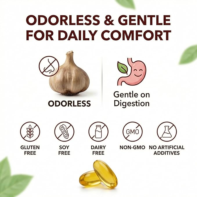 lumine Organics Aged Garlic7500mg Odorless Organic Garlic SupplementAll-Natural (1Bag)