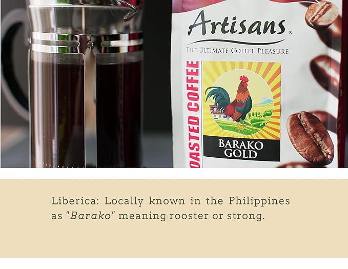 Artisans Philippine Coffee Barako Gold Dark Roast Ground 100% Liberica 1.1 Pounds Bag