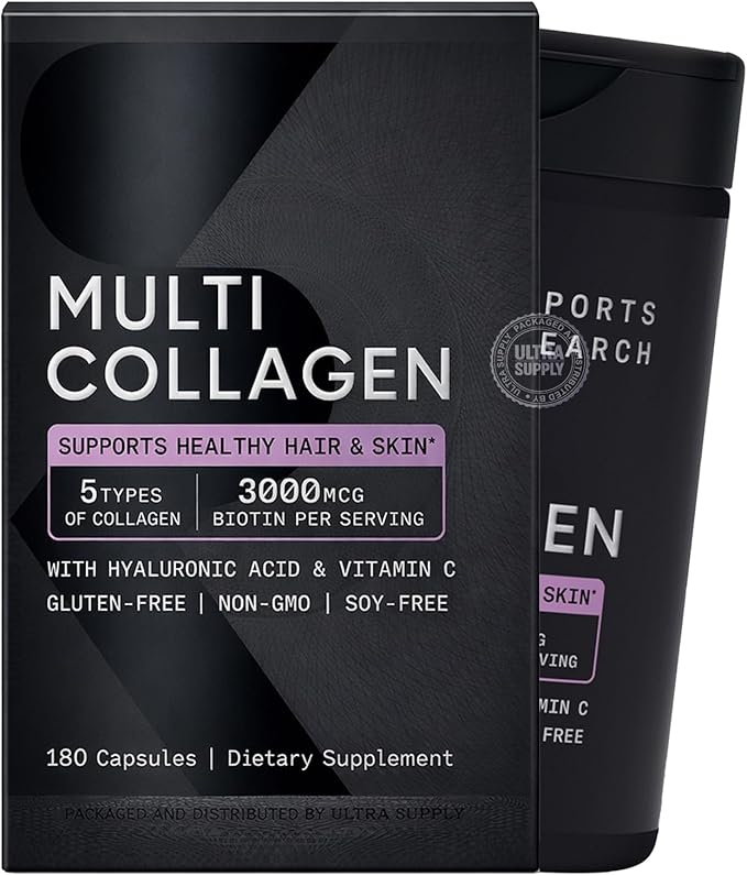 Sports_Researchs Multi Collagen Capsule Formula with Added Ingredients 180 Count