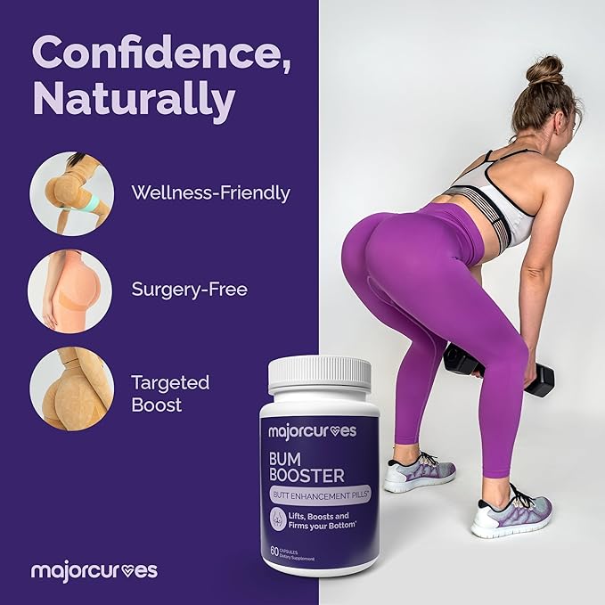 Bum Booster Pills – Butt Enhancement for Women Booty Growth Capsules for Bigger Bum Curvier Hips and Glutes Natural Brazilian Butt Lift Alternative with Fenugreek and Wild Yam
