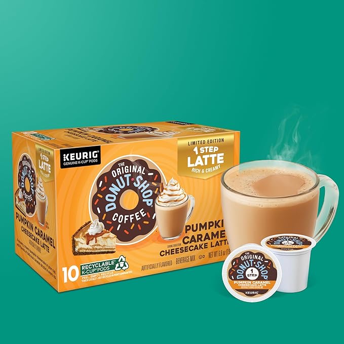 The Original Donut Shop Pumpkin Caramel Cheesecake Latte Keurig Single Serve K-Cup Pods 60 Count