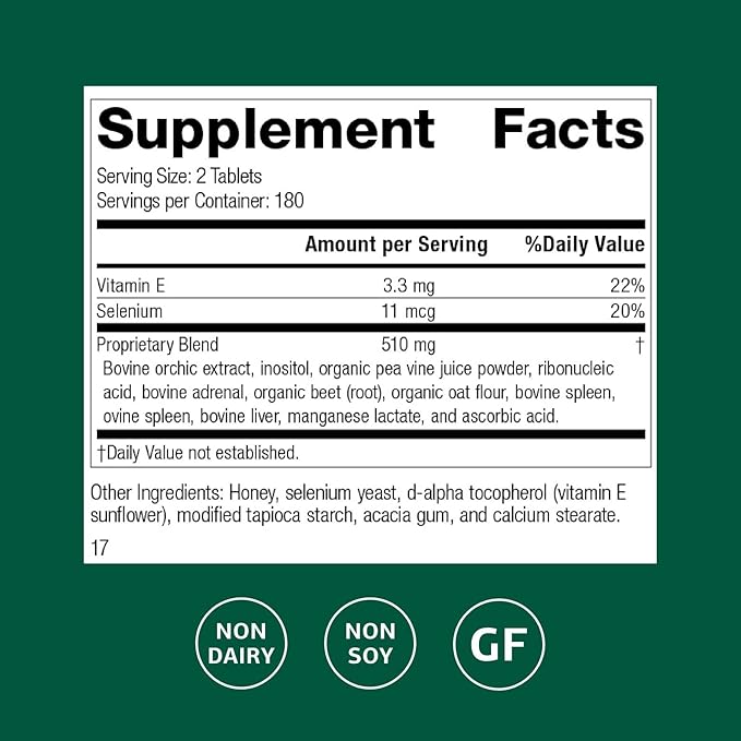 Standard Process Cataplex E Thyroid Health Dietary Supplement - Gluten-Free Non-Dairy &amp Non-Soy - Endocrine Gland Health Support - 360 Tablets