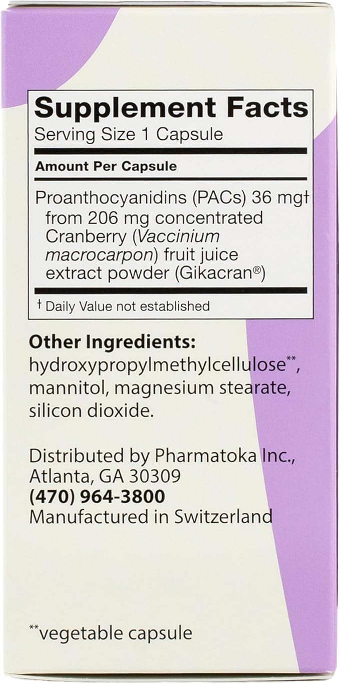 ellura 36 mg Clinically Backed Soluble Bioactive PACs – 100% Concentrated Cranberry Fruit Juice Extract for Urinary Tract Health 90 Capsules