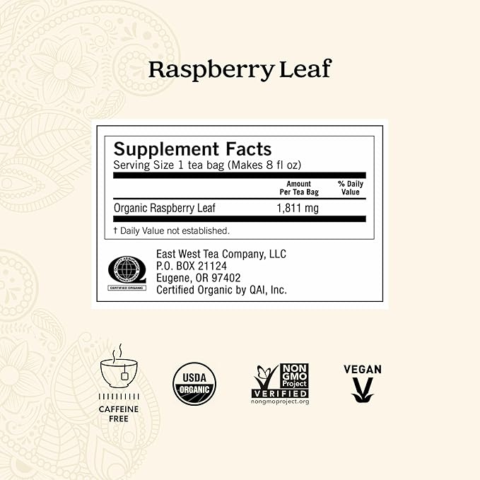 Yogi Tea Raspberry Leaf Tea - 16 Tea Bags per Pack (6 Packs) - Supports Women’s Health Healthy Pregnancy and Menstrual Cycles – Caffeine-Free Herbal Tea - Made from Organic Raspberry Leaves