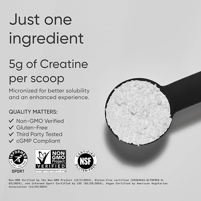 Sports Research Creatine Monohydrate - Gain Lean Muscle Improve Performance and Strength and Support Workout Recovery - 5 g Micronized Creatine - 35.27 oz (Pack of 2)