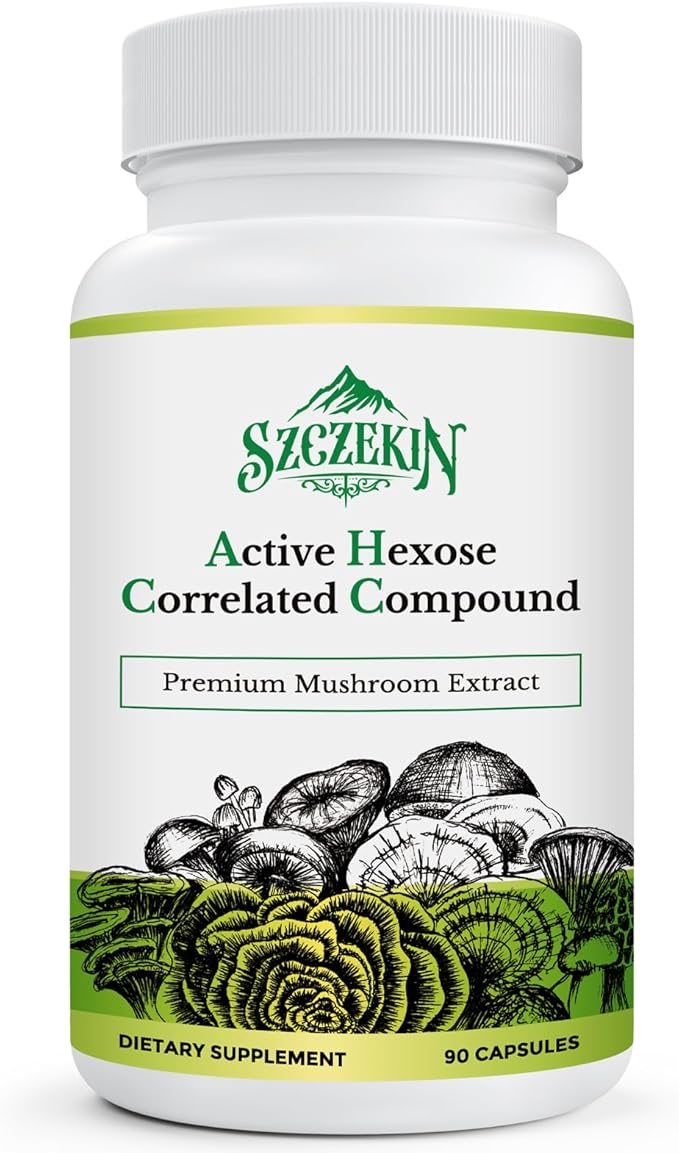 Active Hexose Correlated Compound 1500 mg Supplement Natural 8 Mushroom Extract Supplement Immune System Liver Function Natural Killer and T Cells Activity 90 Veggie Capsules