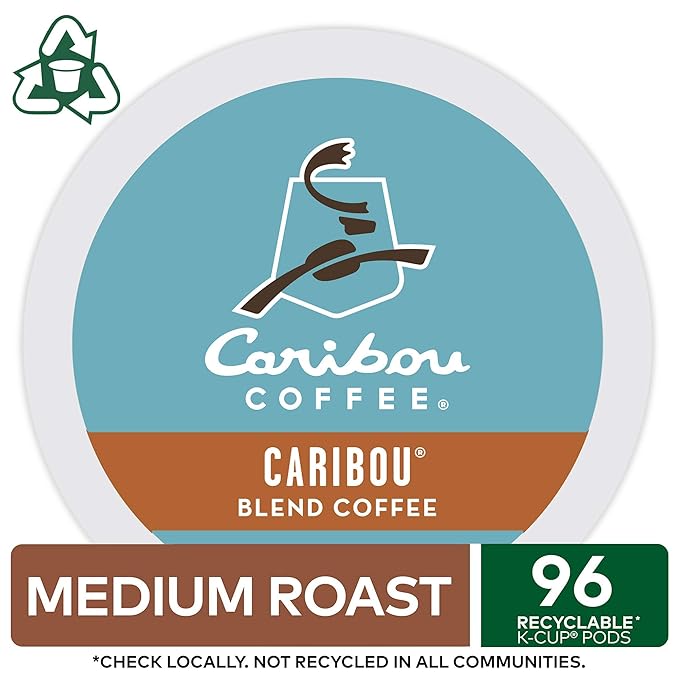Caribou Coffee Caribou Blend Single-Serve Keurig K-Cup Pods Medium Roast Coffee 24 Count (Pack of 4)