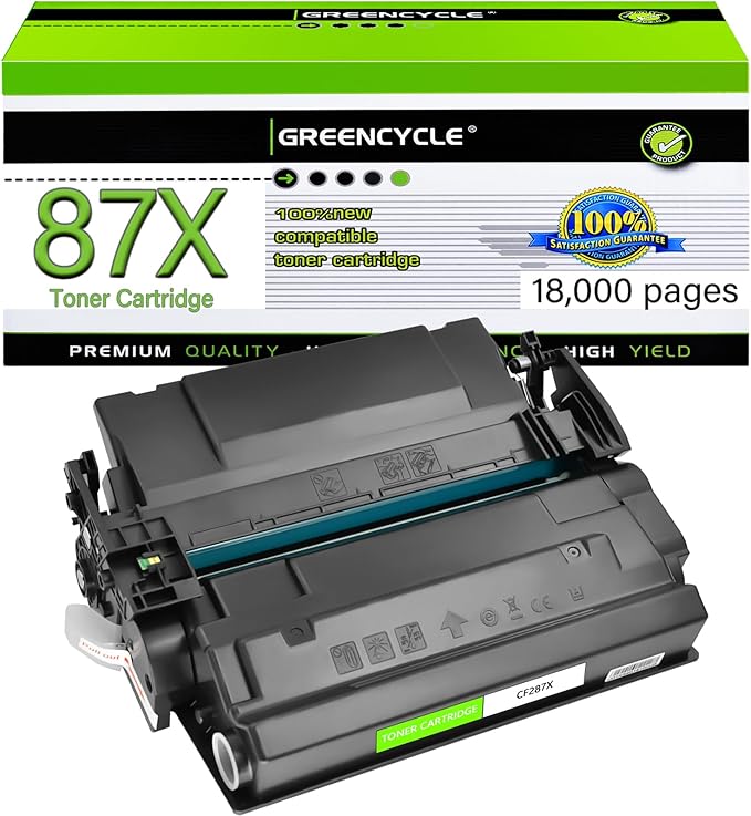 greencycle CF287X 87X Compatible Black Toner Cartridge Replacement for HP 87X 87A CF287X CF287A for HP LaserJet Enterprise M506 M506dn M506n Pro M501 M501dn M506 M506x M527 M527dn Printer Ink 1-Pack