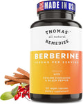 Thomas' all-natural Remedies Berberine 1000mg Metabolic Support - 120 Vegan Capsules w/Organic Ceylon Cinnamon &amp Black Pepper | Supports Healthy Heart and Gut Health &amp Overall Wellness