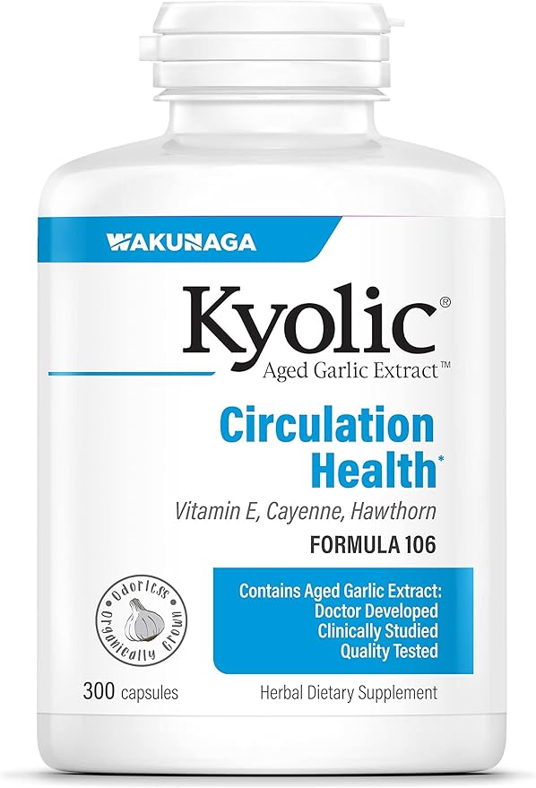 Kyolic Aged Garlic Extract Formula 106 Circulation Health 300 Capsules (Packaging May Vary)