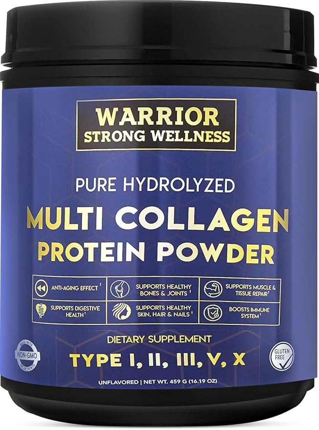 Pure Hydrolyzed Multi Collagen Protein Powder Collagen Powder Boost Energy for Aging Skin Elasticity Hair &amp Nails Growth Support Joint Health (Unflavored)