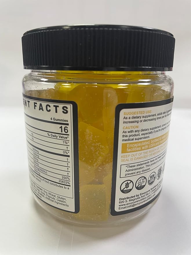 Creatine Monohydrate Gummies for Men &amp Women - with BCAA Collagen Peptides L-Taurine Vitamin B12 D3 Creatine Monohydrate 5000mg (5g) Per Serving Lemon Flavor Sugar Free 1 Pack